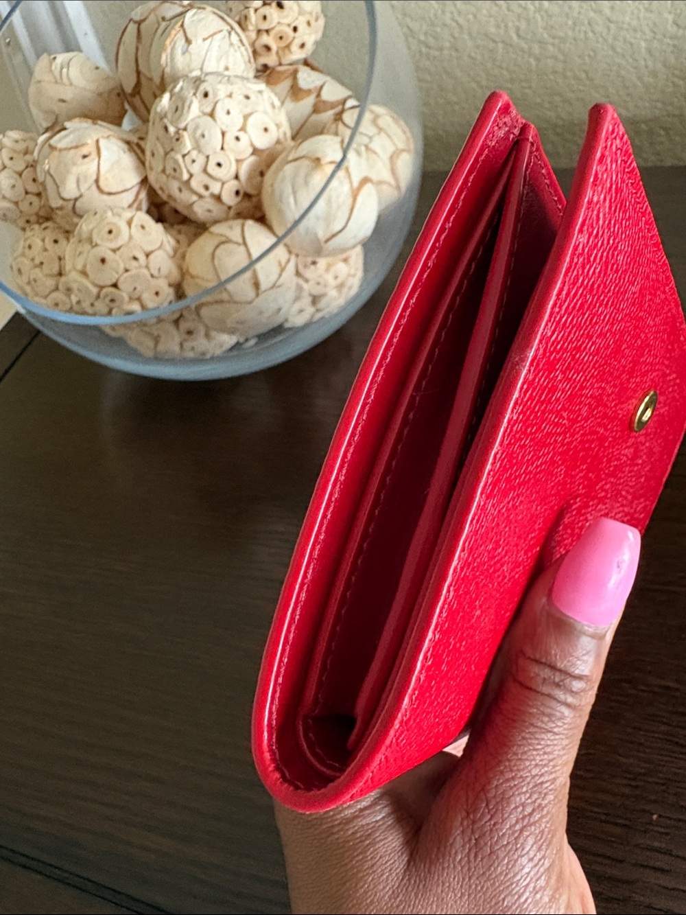 Celine Paris Large Strap Wallet - Red & Black Bicolor Grained Calfskin - Picture 10 of 11